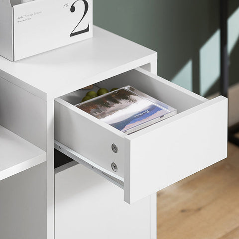 Rootz Filing Cabinet - Storage Unit - Organizer - Space-Saving - 72x40x54cm - Holds 46kg - PB Material - Smooth Rolling with Braked Wheels