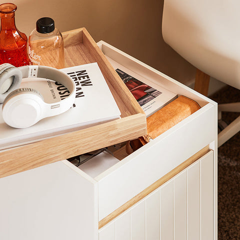 Rootz Mobile Storage Cabinet - Rolling Storage Unit - MDF Wood Cabinet - Extra Storage - 40cm x 63cm x 40cm