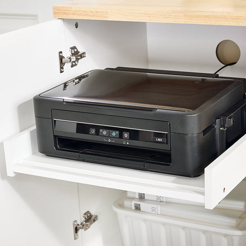 Rootz Office Storage Cabinet - Filing Cabinet - Wooden Organizer - White and Brown Look - 90x75x45cm - MDF & Rubber Wood