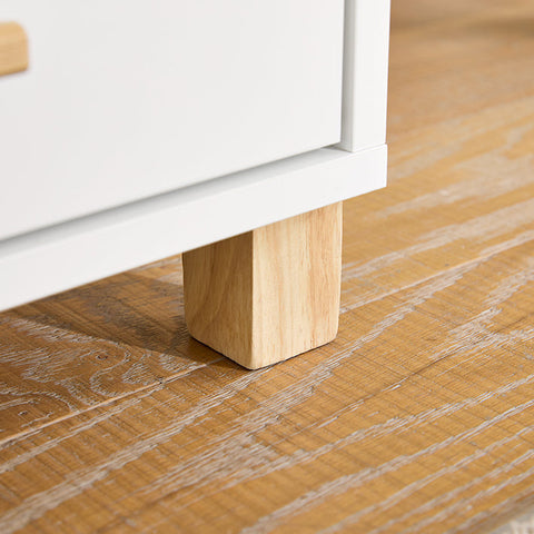 Rootz Office Storage Cabinet - Filing Cabinet - Wooden Organizer - White and Brown Look - 90x75x45cm - MDF & Rubber Wood