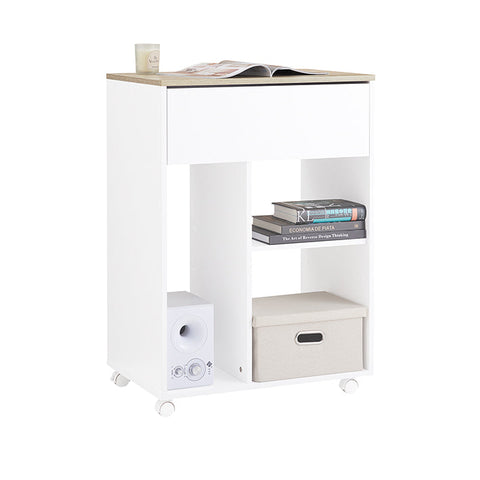 Rootz Rolling Printer Table - Movable Printer Stand - Portable Desk - Holds 65kg - 63x88x42cm - Easy Assembly