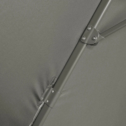 Rootz Parasol - Cantilever Parasol - Garden Umbrella with Cross Base - Weather Resistant - Sun Protection - Aluminum - Gray - 294 cm x 248 cm