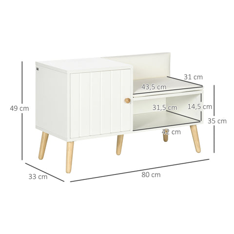 Rootz Shoe Bench with Closet - Shoe Cabinet - Storage Bench - High-Class Foam Comfort - 80cm x 33cm x 49cm