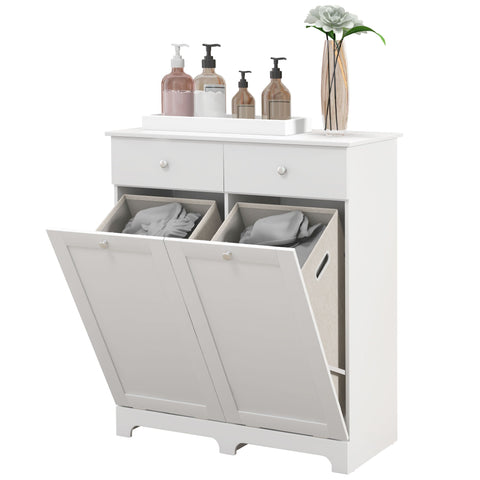 Rootz Bathroom Cabinet - Storage Furniture - Foldable Laundry Baskets - Optimal Organization - 78L x 40B x 90.5H cm