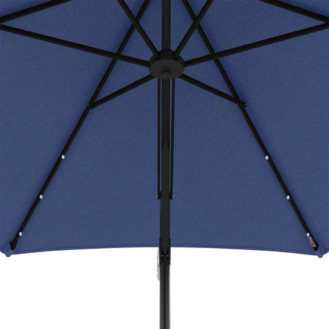 Rootz Parasols - Garden Umbrella - LEDs - Cantilever Umbrella - Weatherproof - Protective Cover - Sun Protection - Steel-polyester - Dark Blue - Ø290 x 260H cm