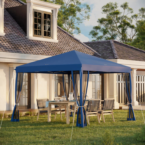 Rootz Pop-Up Barnum Tonnelle - Foldable Colonial Style - Gazebo Pavilion - Mosquito Protection - 2.95m x 2.95m x 2.60m