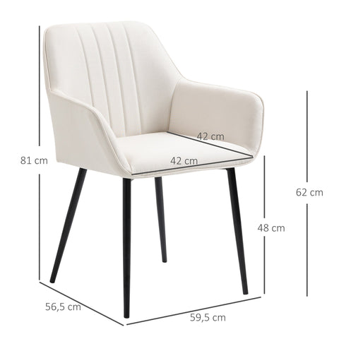 Rootz Dining Room Chairs Set - Visitor Chairs - Scandinavian Design - Ergonomic Comfort - 59.5cm x 56.5cm x 81cm - White