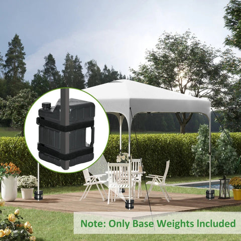 Rootz Gazebo Weights - Tent  Weights - Weather Resistant - Fillable - Black - 21 x 21 x 30cm
