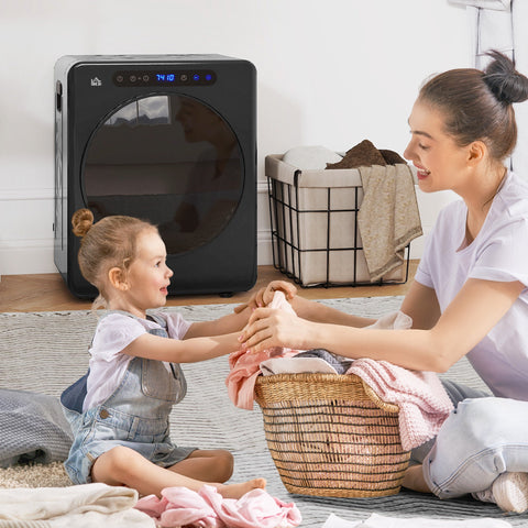 Rootz Compact Tumble Dryer - Clothes Dryer - Laundry Dryer - Touch Operation - 4kg Capacity - 49cm x 43cm x 61cm - Black