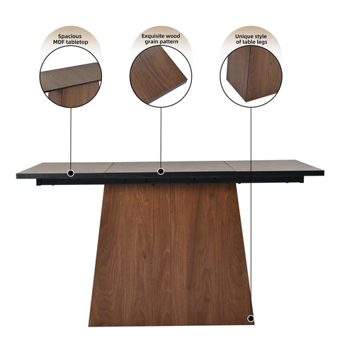 Rootz Modern Kitchen Dining Table - Bistro Table - Unique Design Table - Timeless Elegance - 138.5cm x 80cm x 75cm