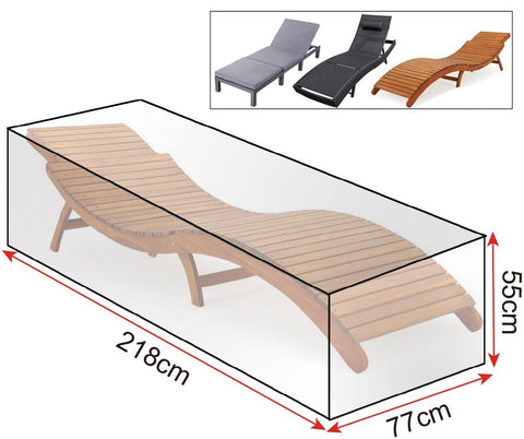 Rootz Garden Furniture Cover - PE Fabric - Waterproof Outdoor Furniture Protector - UV-Resistant - 218cm x 77cm x 55cm