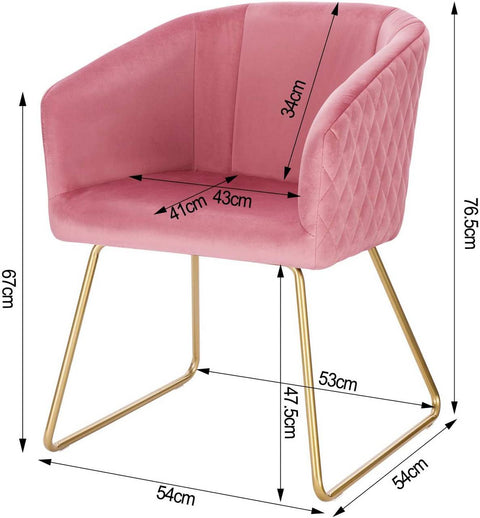 Rootz Velvet Dining Chair - Elegant Chair - Comfortable Seating - Ergonomic Design, Stylish Versatility, Durable Construction - 43cm x 41cm x 76.5cm