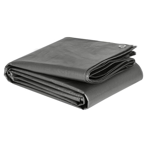 Rootz Waterproof Cover Tarpaulin - Protective Sheet - Weatherproof Tarp - UV Resistant - 1.5m x 6m - Grey