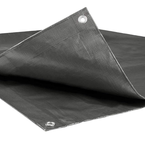 Rootz Waterproof Tarpaulin - Protective Cover - Weatherproof Sheet - UV Stable - Durable & Tearproof - 3m x 5m - Grey