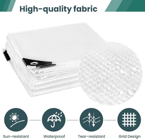 Rootz Waterproof Cover Tarpaulin - UV Resistant - Durable Protective Sheet - Tearproof with Eyelets - 3x6 m - PE 140g/m²