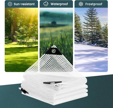 Rootz Waterproof Cover Tarpaulin - Tearproof UV-Resistant Sheet - Outdoor Protective Cover - Durable PE Material - 4x5 m