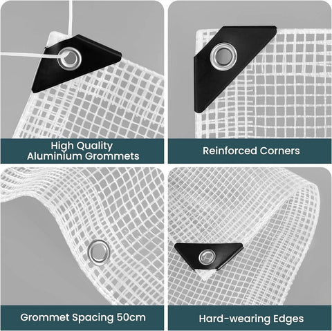 Rootz Waterproof Tarpaulin - Heavy Duty Cover - UV-Resistant Sheet - Protects from Weather - 3x4 m Durable PE Fabric