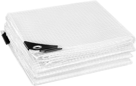 Rootz Waterproof Tarpaulin PE - Transparent Tarp - UV Resistant - Reinforced Corners - 3m x 4m - Weatherproof Outdoor Cover