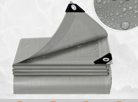 Rootz Waterproof Tarpaulin - Protective Cover - Durable Tarp - UV-Resistant - All-Weather Shield - 4x4m - Grey - Tear & Mold Resistant