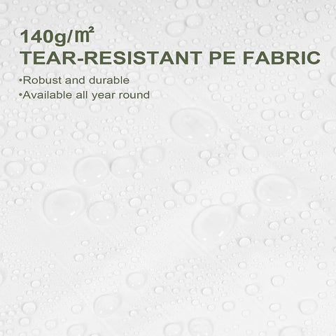 Rootz Waterproof Tarpaulin – Protective Cover – UV-Resistant Sheet – Weatherproof, Tear-Resistant, Easy Clean – 2x2m – White – Heavy Duty