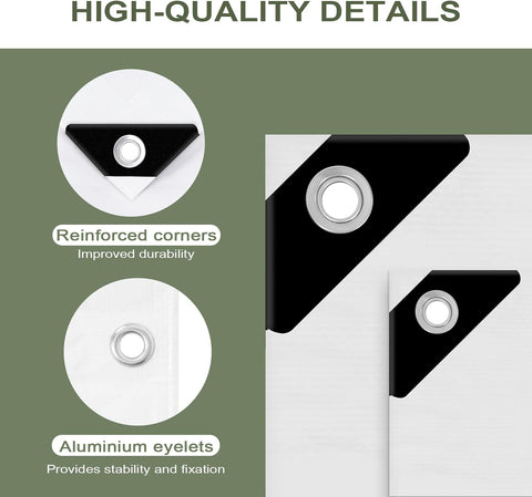 Rootz Waterproof Tarpaulin White 4x5m – Protective Cover – All-Weather Sheet – UV Resistant, Tearproof, Heavy Duty – 140g/m², 400x500cm