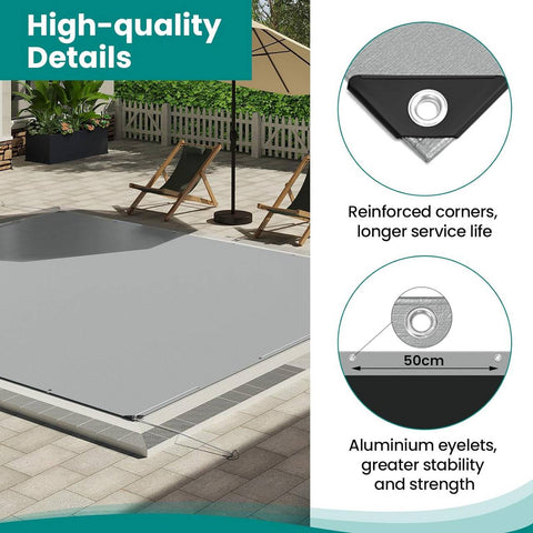 Rootz Waterproof Tarpaulin - Protective Cover - Heavy Duty Tarp - UV Resistant - 3x5m Grey-Black - Weatherproof - Tear-Resistant