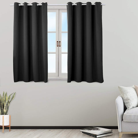 Rootz 2 Piece Opaque Thermal Curtains - Blackout Drapes - Insulating Eyelet Curtains - Energy-Saving, Soundproofing - 135cm x 225cm