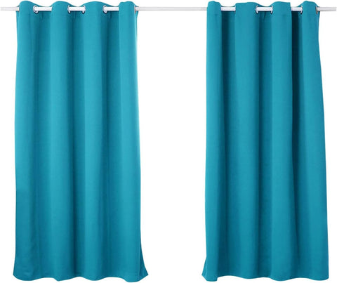 Rootz 2 Piece Set Thermo Curtains - Blackout Curtains - Insulating Curtains - Energy-Saving - Turquoise 135x175 cm