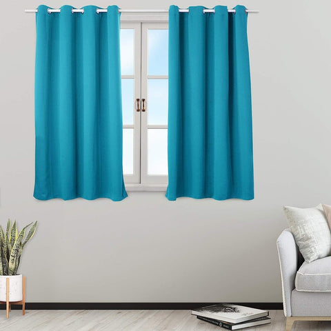 Rootz 2 Piece Set Thermo Curtains - Blackout Curtains - Insulating Curtains - Energy-Saving - Turquoise 135x175 cm