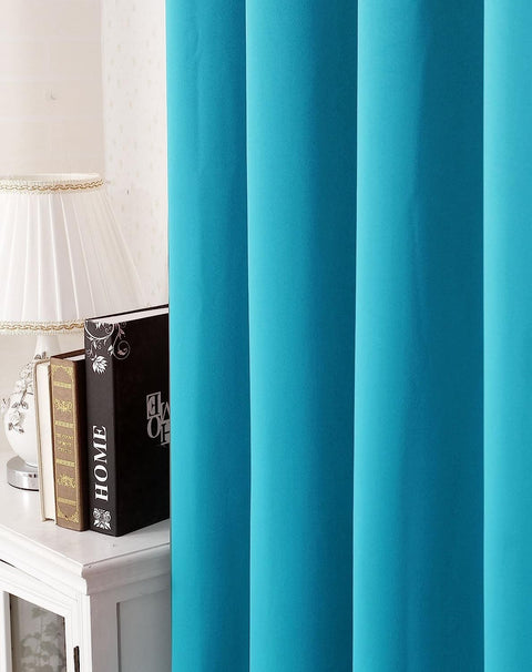 Rootz 2 Piece Set Thermo Curtains - Blackout Curtains - Insulating Curtains - Energy-Saving - Turquoise 135x175 cm