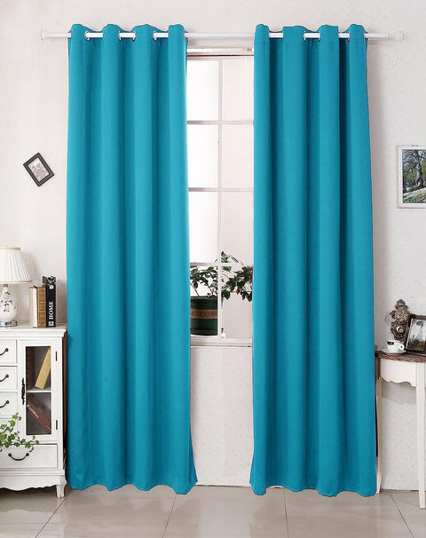 Rootz 2 Piece Set Thermo Curtains - Blackout Curtains - Insulating Curtains - Energy-Saving - Turquoise 135x175 cm