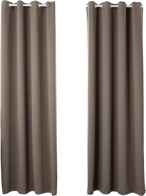 Rootz Thermo Curtains Set - Blackout Drapes - Thermal Insulating Curtains - Energy Saving - 135x225 cm - Brown- 2 Piece Set