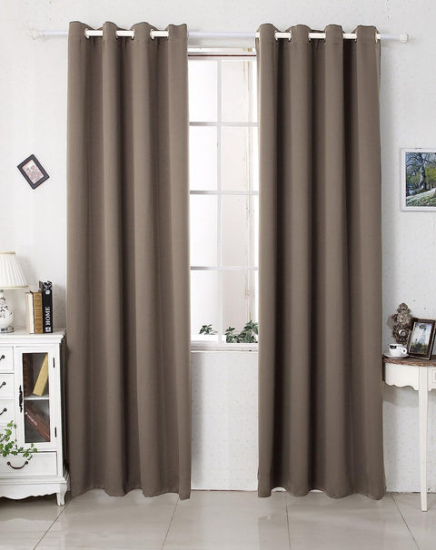 Rootz Thermo Curtains Set - Blackout Drapes - Thermal Insulating Curtains - Energy Saving - 135x225 cm - Brown- 2 Piece Set