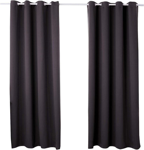 Rootz 2 Piece Thermo Curtain Set - Darkening Window Drapes - Heat-Insulating Privacy Curtains - Black135x225cm - High Stability & Tear Resistant