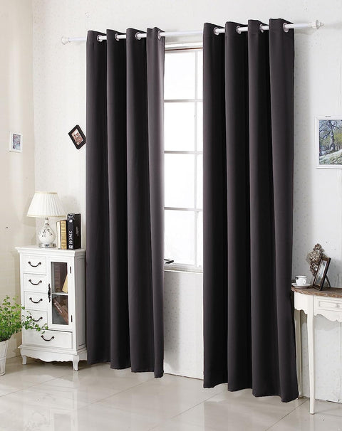 Rootz 2 Piece Thermo Curtain Set - Darkening Window Drapes - Heat-Insulating Privacy Curtains - Black135x225cm - High Stability & Tear Resistant