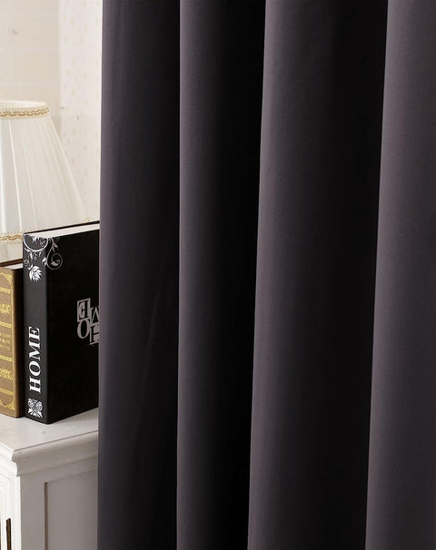 Rootz 2 Piece Thermo Curtain Set - Darkening Window Drapes - Heat-Insulating Privacy Curtains - Black135x225cm - High Stability & Tear Resistant