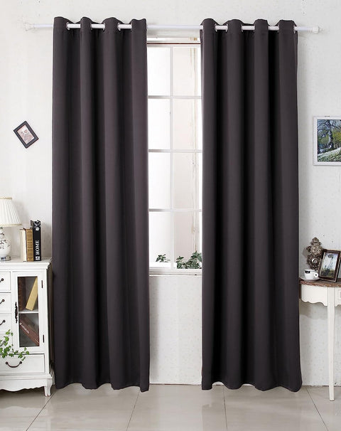 Rootz 2 Piece Set Thermo Curtains - Darkening Curtains - Opaque Drapes - Energy-saving - 135cm x 175cm Black