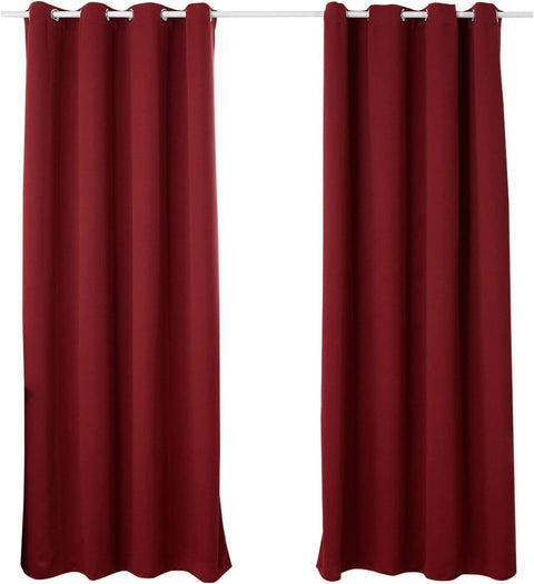 Rootz 2 Piece Thermo Curtains Set - Darkening Drapes - Blackout Fabric - Energy-Saving - 135x225cm Red