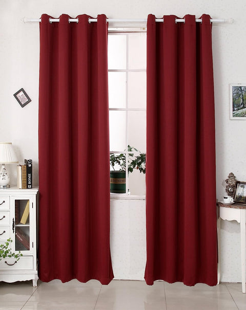 Rootz 2 Piece Thermo Curtains Set - Darkening Drapes - Blackout Fabric - Energy-Saving - 135x225cm Red