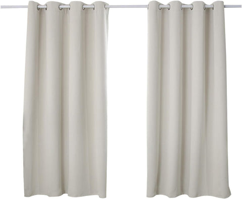 Rootz 2 Piece Set Thermo Curtains - Blackout Curtains - Insulated Curtains - Energy-Saving - 135x245cm White