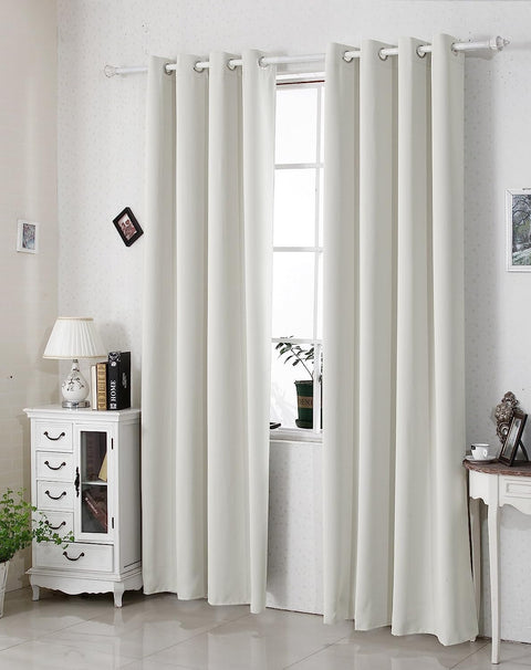 Rootz Thermo Curtain Set - Blackout Curtains - Heat-Insulating Drapes - Energy-Saving - 135x175cm - White