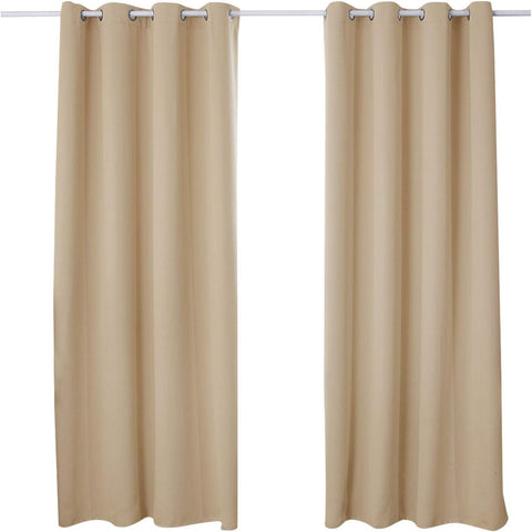 Rootz 2 Piece Set Thermal Curtains - Darkening Curtains - Insulating Drapes - Energy-Saving - 117x138cm, Brown