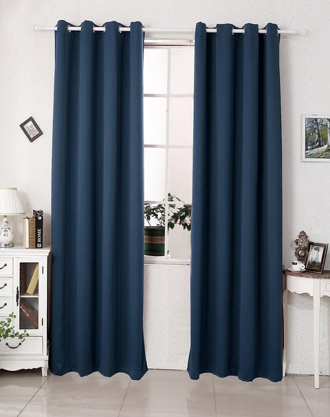 Rootz 2 Piece Set Thermo Curtains - Insulating Curtains - Darkening Curtains - Energy-Saving - 135x225 cm - Blue