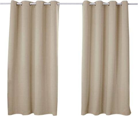 Rootz 2 Piece Set Thermal Curtains - Blackout Drapes - Insulating Window Panels - Energy-Saving, Noise Reduction - 135cm x 245cm - Brown Color