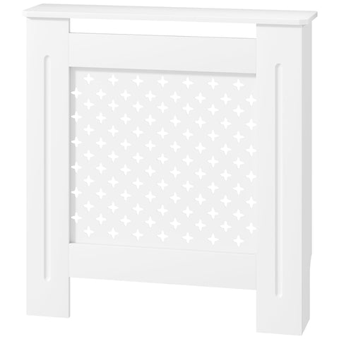 Rootz Radiator Cover Lattice Design - Radiator Cladding - Wooden Grid - Optimal Heat Emission - 78cm x 19cm x 82cm - White