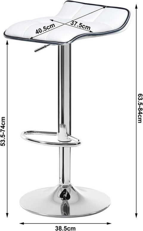 Rootz Bar Stool - Ergonomic Chair - Adjustable Counter Stool - Comfortable, Durable, Safe - 38cm x 40cm, Height 64cm-86cm Adjustable