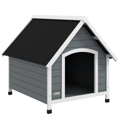 Rootz Wooden Dog House - Outdoor Pet Shelter - Weatherproof Kennel - Comfortable & Protective - 84 x 99 x 87 cm