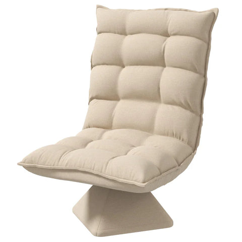 Rootz Fauteuil - Leesstoel - Draaibaar - Zitkussen - Vloerbank - Linnenlook - Beige - 62 cm x 70 cm x 95 cm