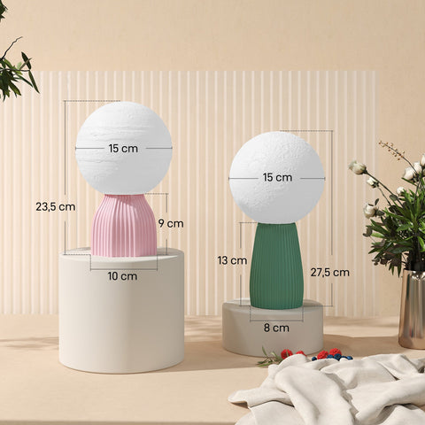 Rootz Table Lamp Set - Planetary Lamps - 3D Technology Lights - USB Powered - Adjustable Brightness - Ø15 x 27.5cm, Ø15 x 23.5cm