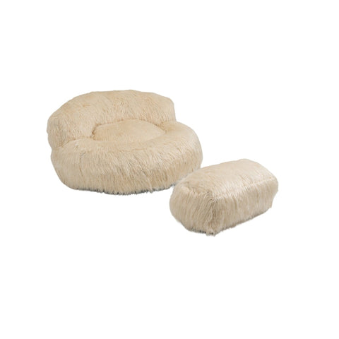 Rootz Bean Bag with Ottoman - Lazy Chair - Cozy Seating - High Comfort Support - 108cm x 103cm x 58cm